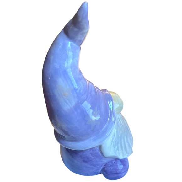 Hand-Painted GNOME Ceramic Decor Pastel Lilac 8.75" tall Whimsical - Picture 4 of 14